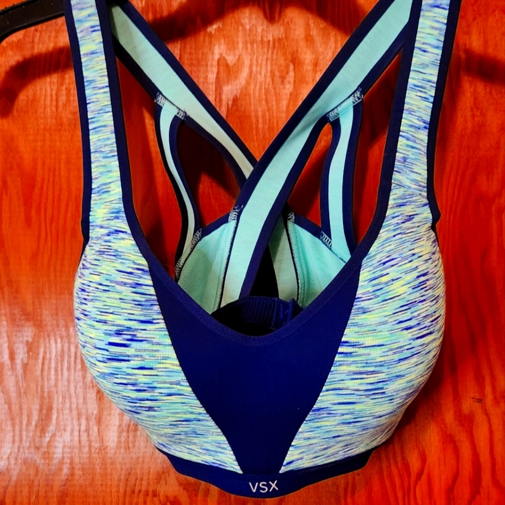 VICTORIA SECRET SPORTS BRA NWOT TEAL AND NAVY BLUE SIZE 34D